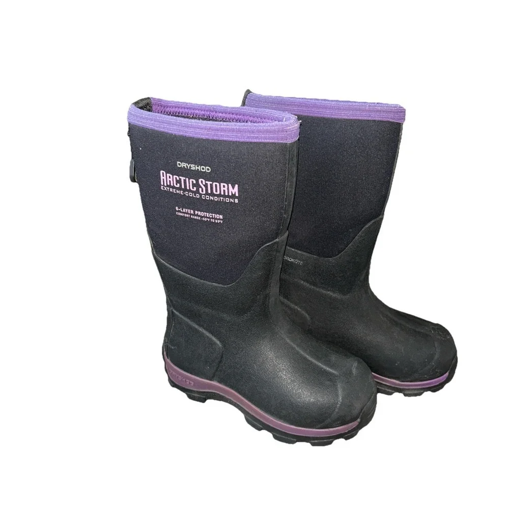 Dryshod Arctic Storm Kids Black/Purple Size 11 Boots ARS-KD-PP-C11